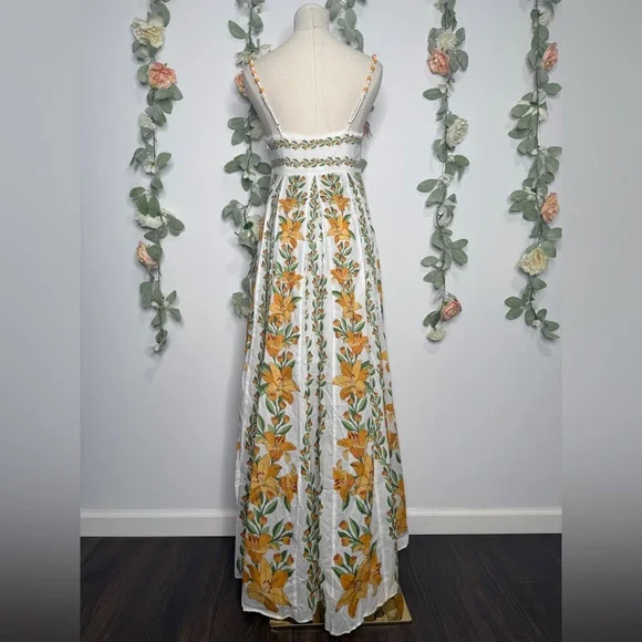 Farm Rio Tropical Lightness Floral Cotton Maxi Dress - Picture 8 of 15